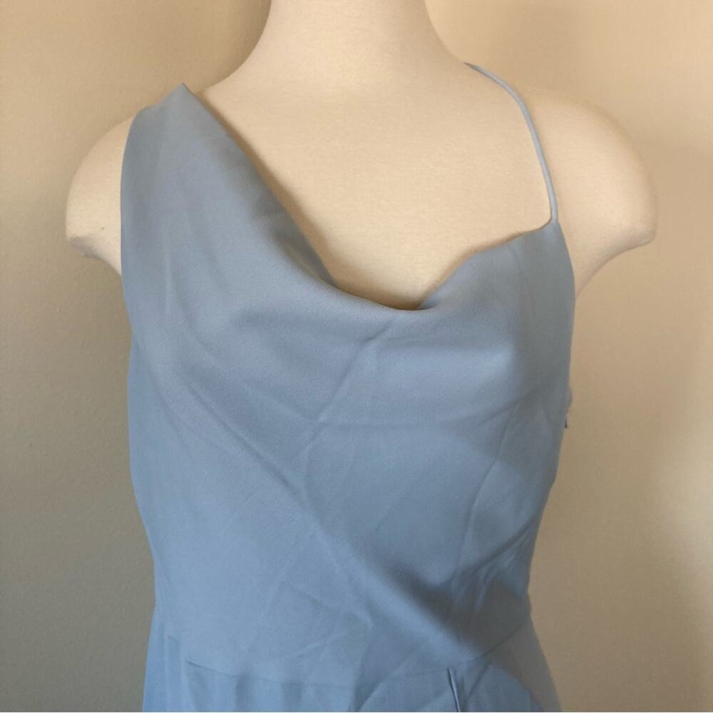 After Six NWT One Shoulder Draped Cowl Maxi Dress In Mist Size 8 - Picture 8 of 8
